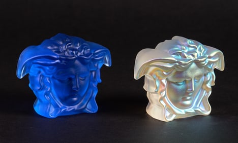 Pair of Versace Medusa Crystal Sculptures