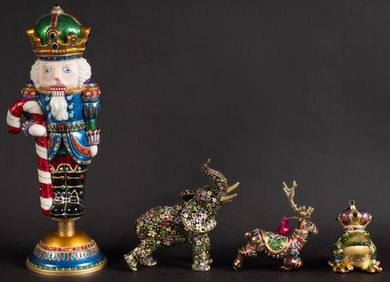 (4) Jay Strongwater Christmas Figures