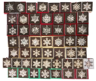 Set of (52) Gorham Sterling Silver Snowflake Ornaments