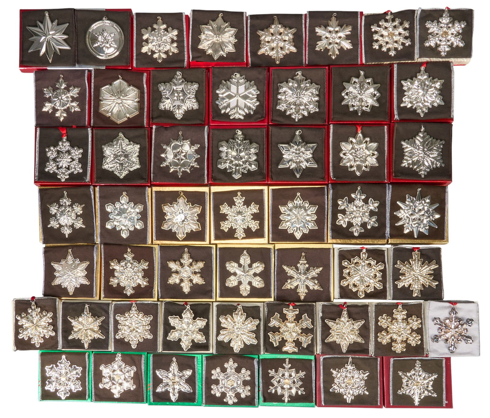 Set of (52) Gorham Sterling Silver Snowflake Ornaments (1 of 4)