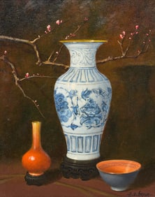 A. D. Greer, Still Life with Blue and White Vase