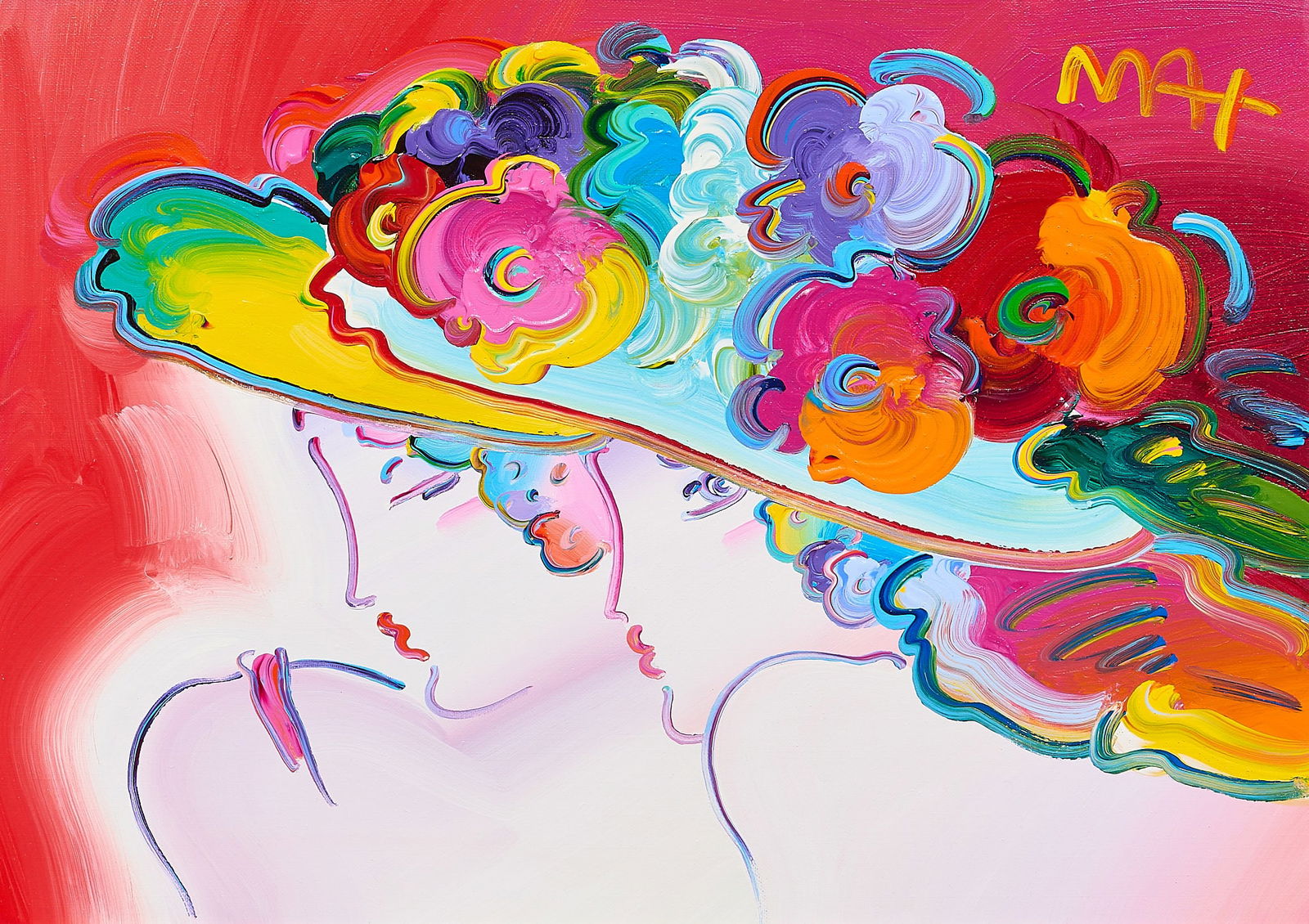 Peter Max, "Friends / Century Ladies Ver. IX": Peter Max (New York / Germany, b. 1937), "Friends / Century Ladies Ver. IX", oil on canvas, signed upper right, with Peter Max copyright stamp, date 2017, and serial number 383080 on the ver