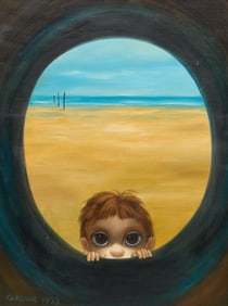Margaret Keane, "The Beach Pipe", 1973