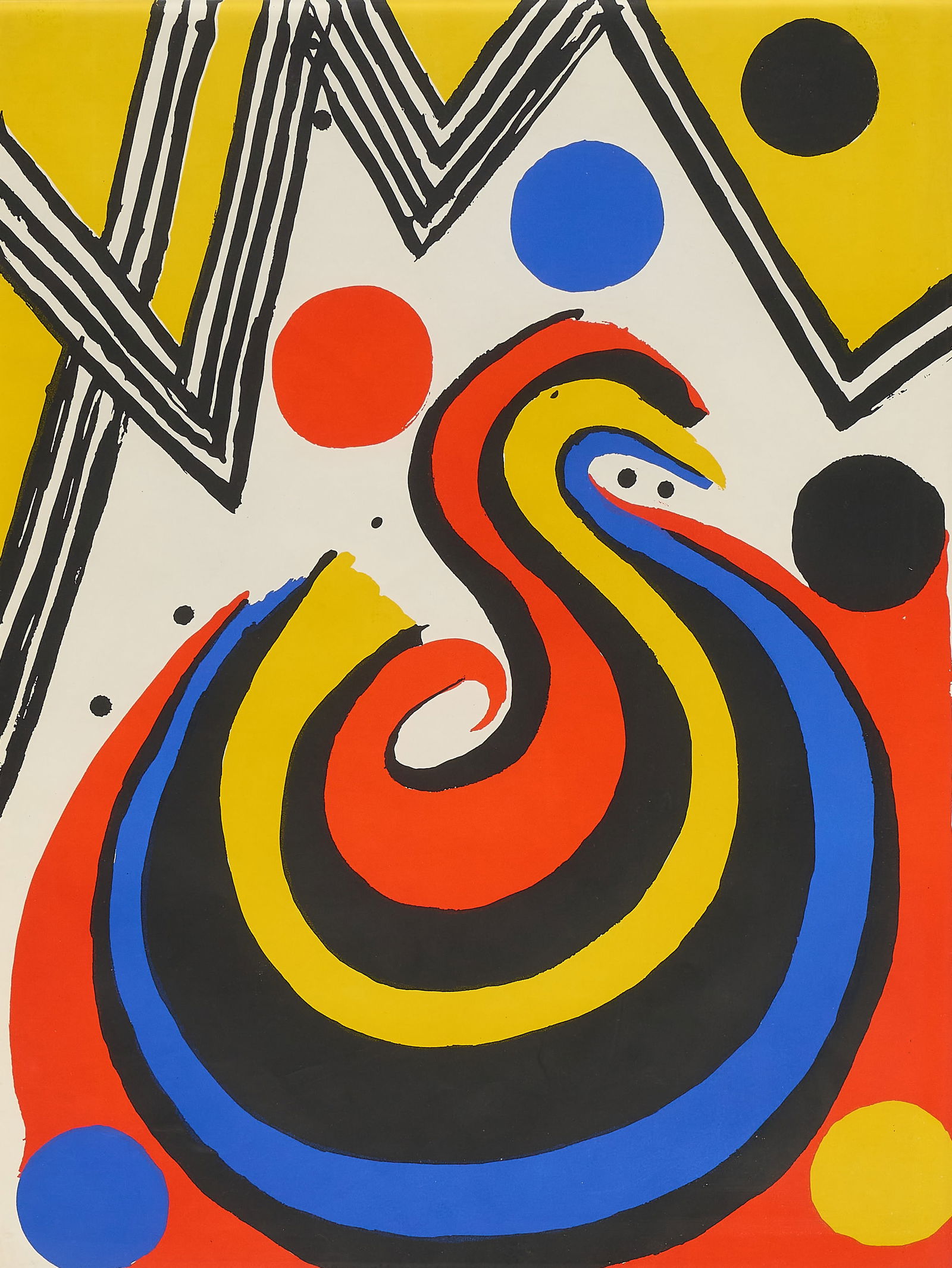 Alexander Calder, "The Wave": Alexander Calder (Amer., 1898-1976), "La Vague" ("the wave"), studio lithograph in colors, circa 1971 sight: 30 x 23 in., frame: 30.5 x 23.5 in. Provenance: Property from a beautif