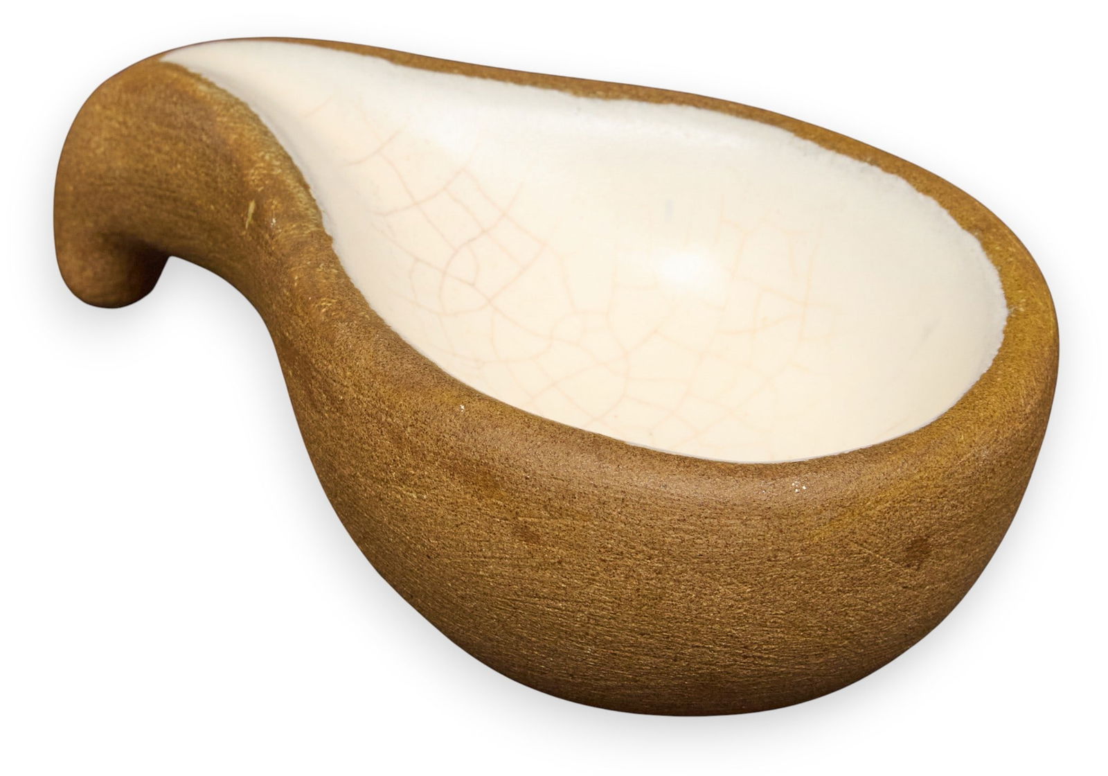 Harding Black, White Crackle Teardrop Dish, 1950 (1 of 4)