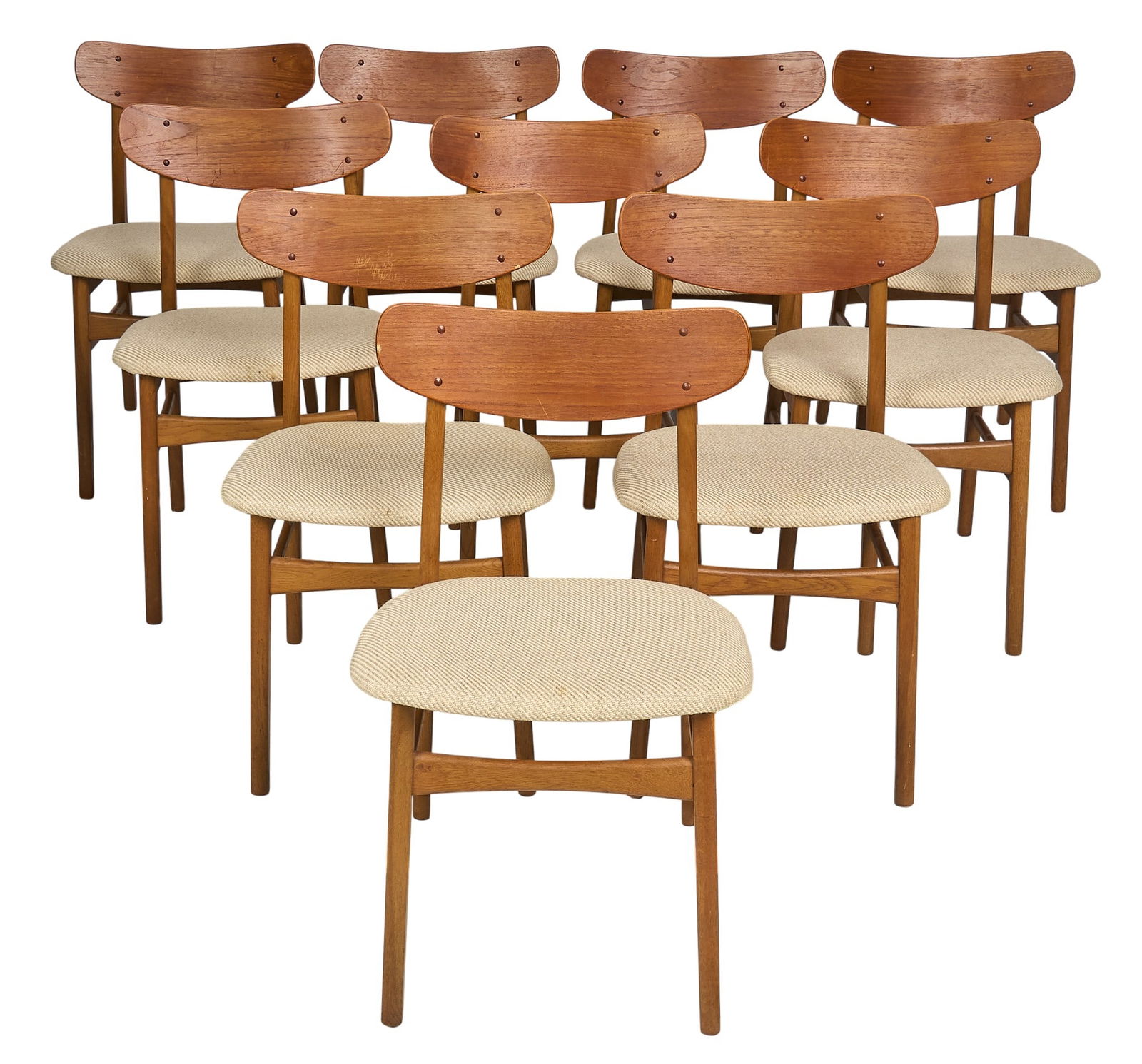 Set of (10) Danish Mid-Century Dining Chairs (1 of 4)