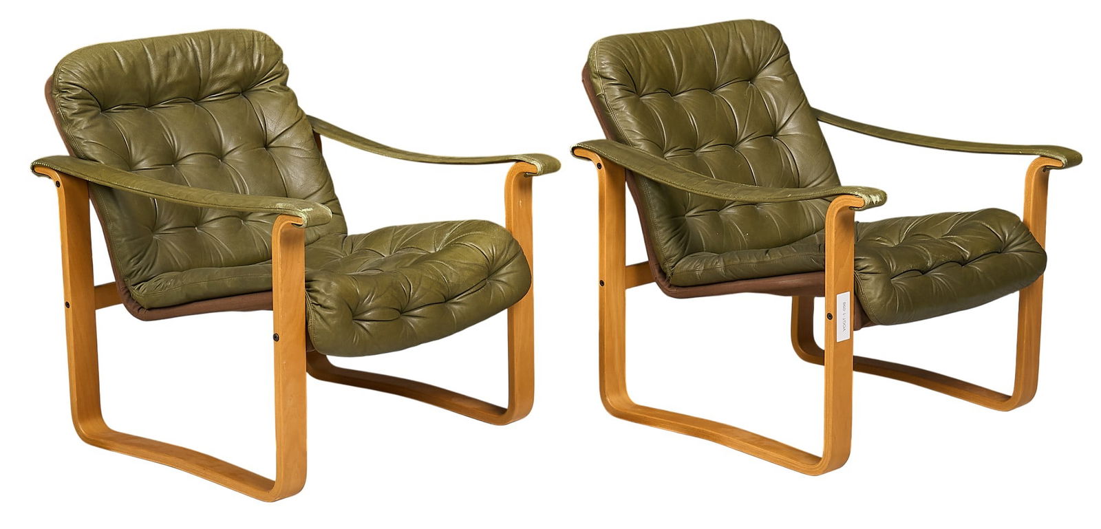 Pair of B.J. Dahlqvist Leather Lounge Chairs (1 of 5)