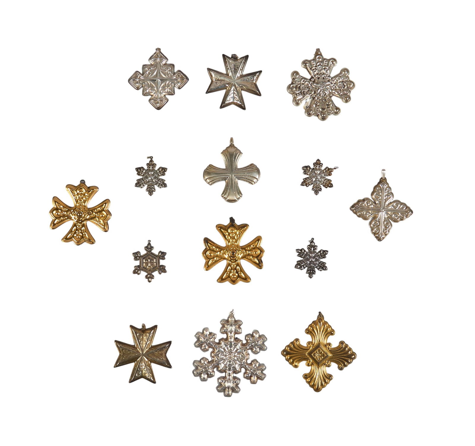 (14) Sterling Silver Snowflake Ornaments (1 of 9)