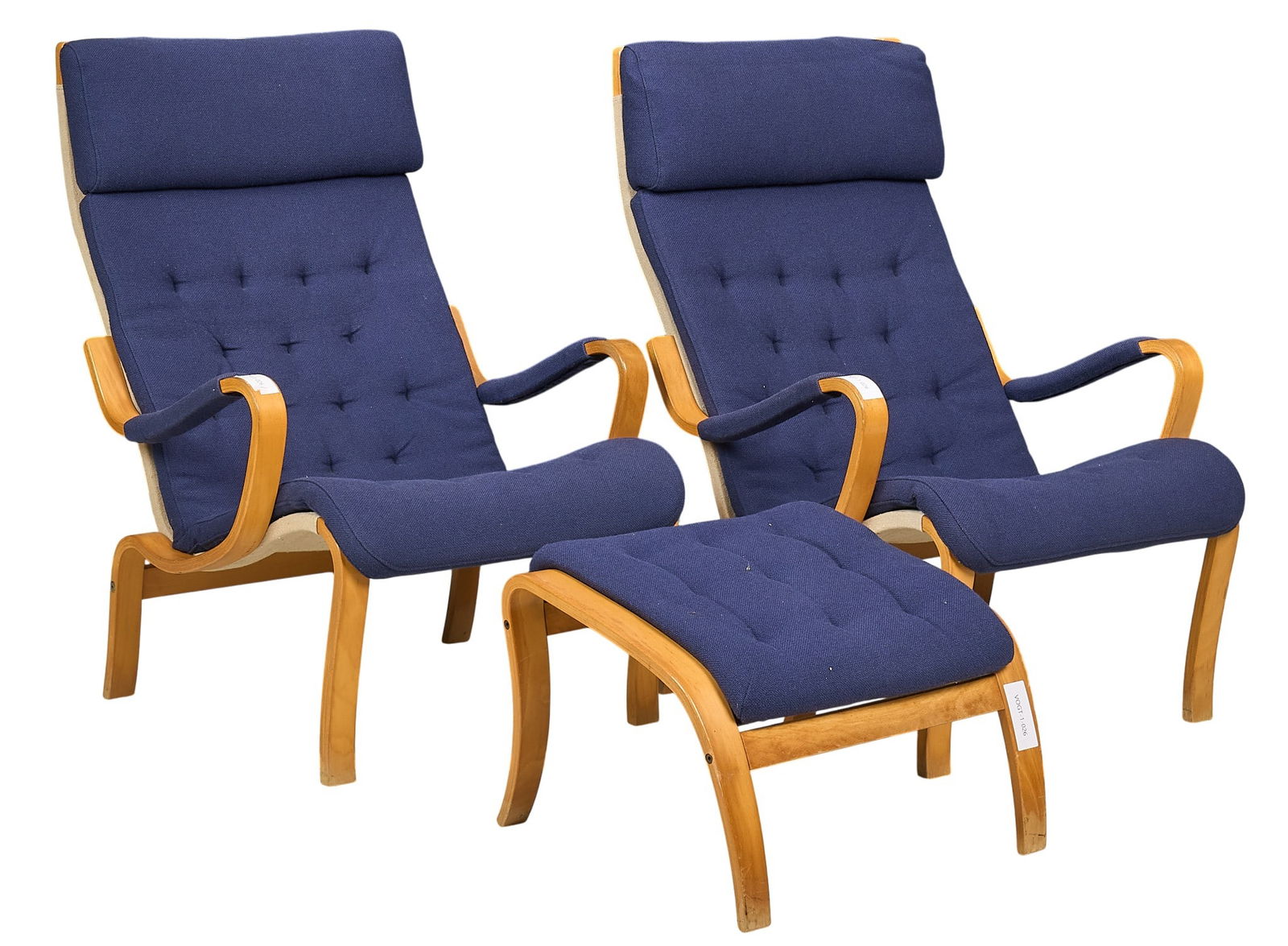 Pair of Danish Mid-Century Lounge Chairs & Ottoman (1 of 4)