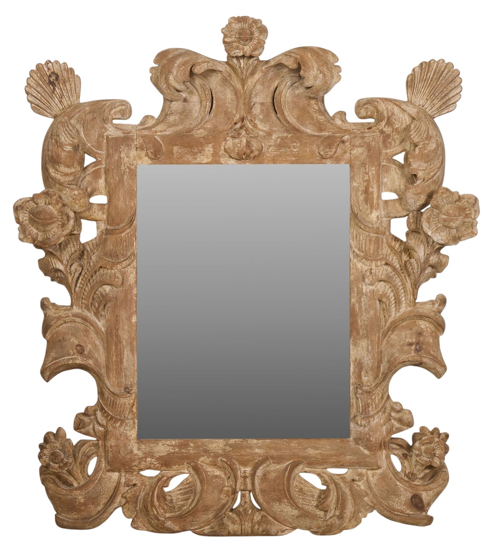 Large Carved Wooden Mirror (1 of 3)