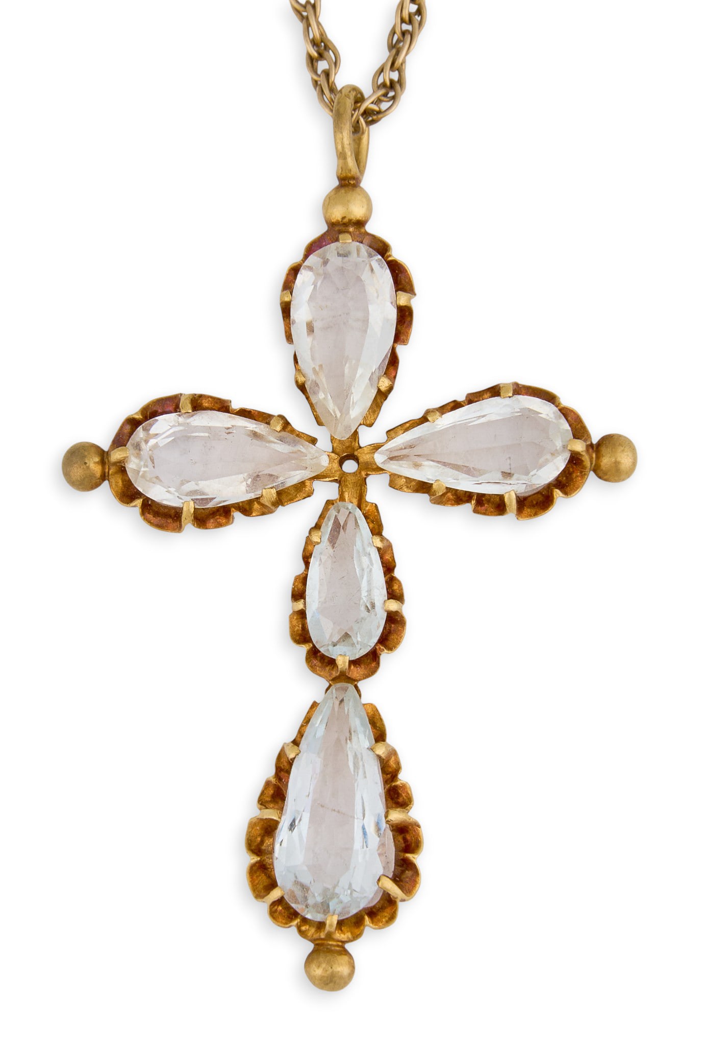 14K Aquamarine Cross Necklace (1 of 4)