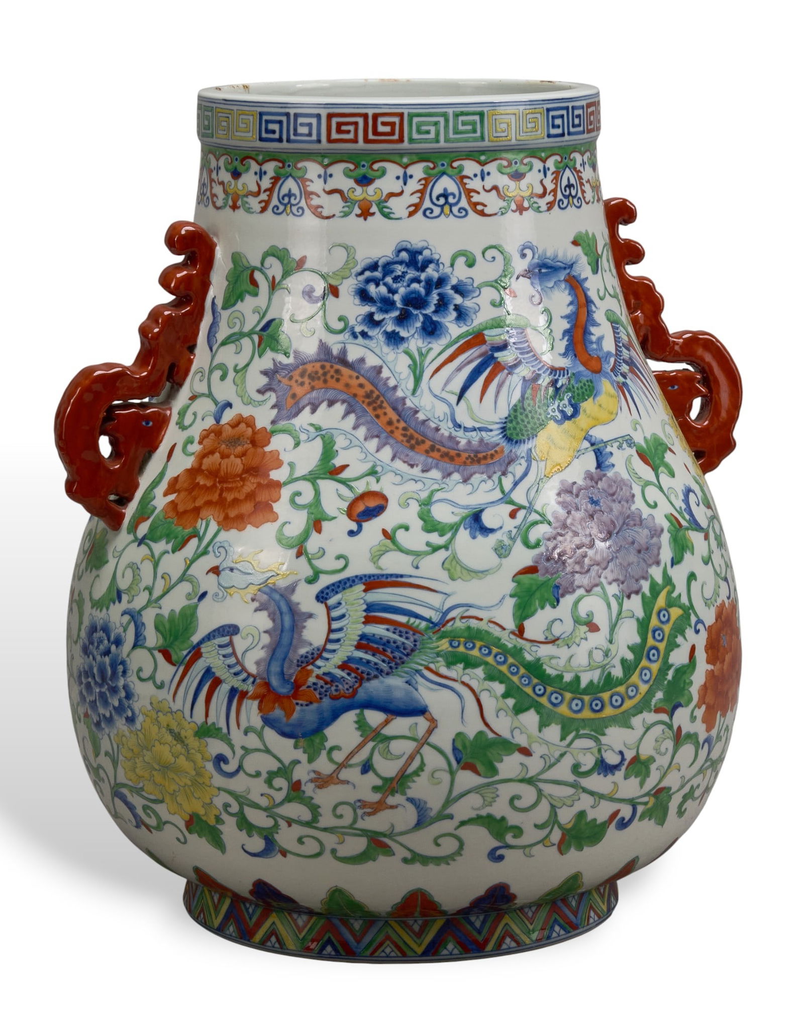 Chinese Polychrome Porcelain Vase with Phoenix Decoration (1 of 6)