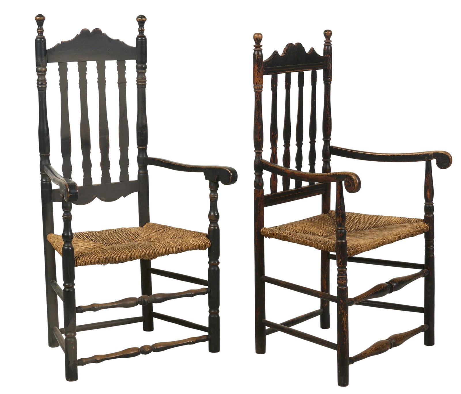 Pair of Antique Banister Back Chairs (1 of 4)
