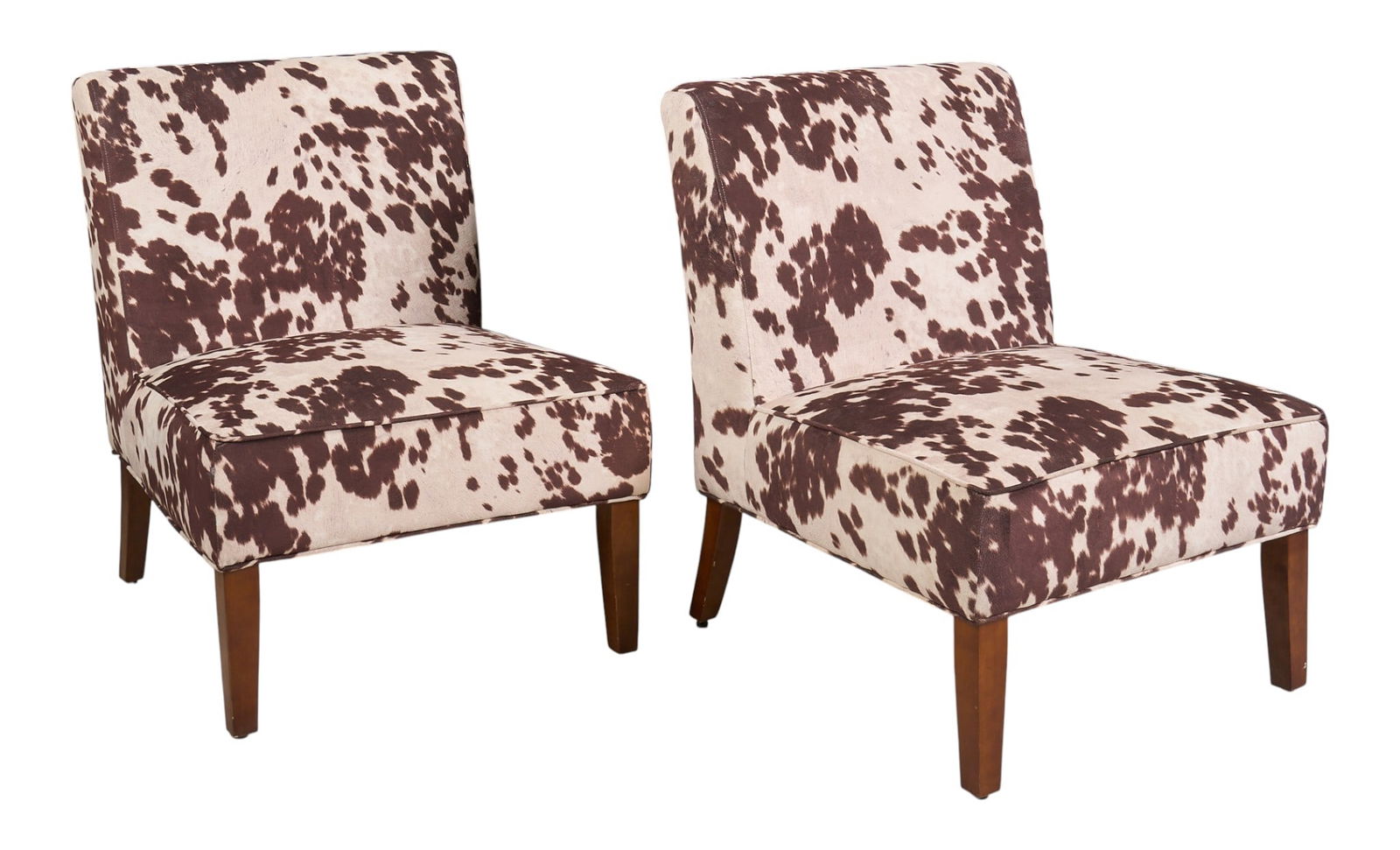Pair of Cowhide Print Lounge Chairs (1 of 4)