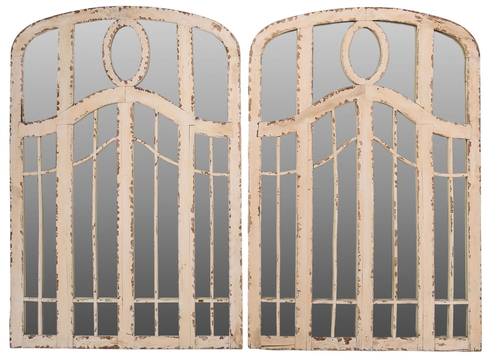 Pair of Rustic Window Panel Mirrors (1 of 3)