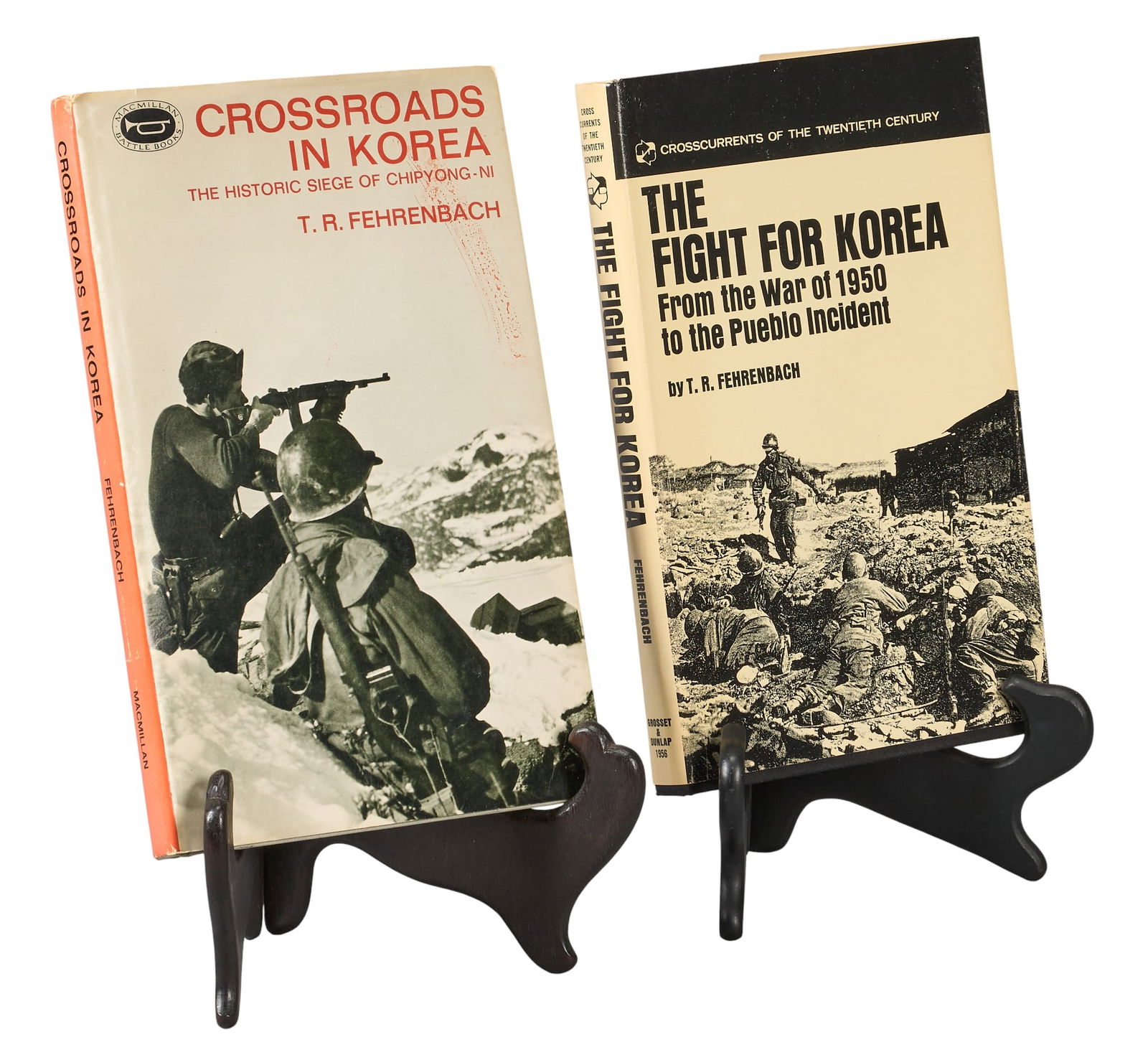 T. R. Fehrenbach | Signed First Ed. Crossroads in Korea & The Fight For Korea: T.R. Fehrenbach's personal copy of the first edition / first printing of "Crossroads in Korea", signed by T.R. Fehrenbach, The Macmillan Co. (New York), 96 pages, hardcove