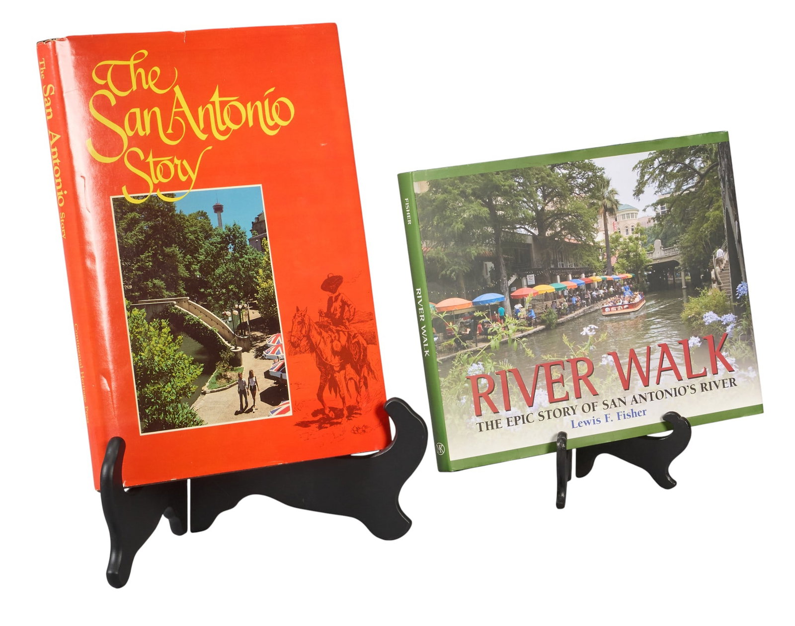 T. R. Fehrenbach | Signed The San Antonio Story & River Walk, Lewis F. Fisher: T.R. Fehrenbach's personal copy of "The San Antonio Story", signed by T.R. Fehrenbach, published by Continental Heritage Inc. (Oklahoma), 1978, 240 pages, hardcover with dust jacket