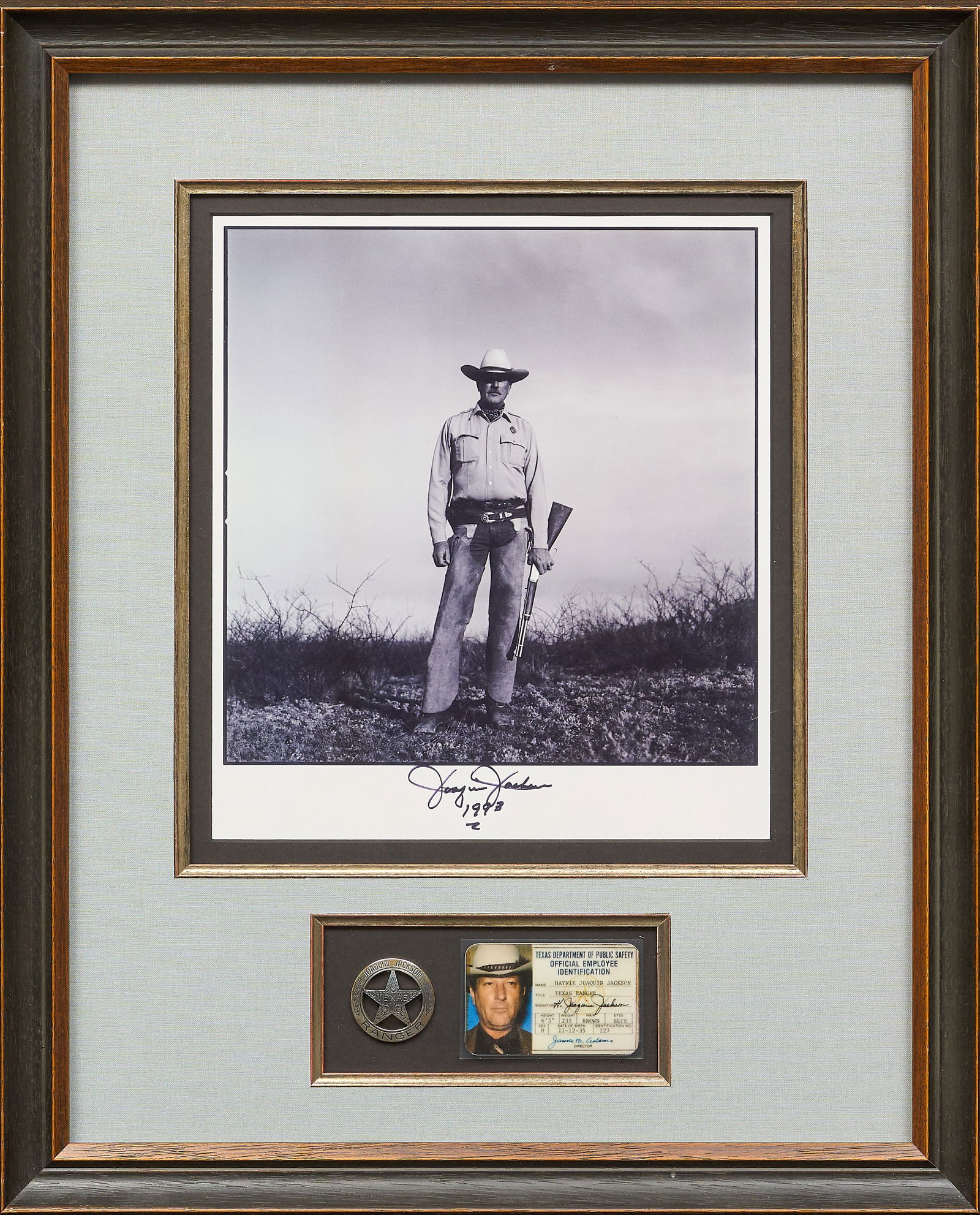 "One Ranger", Joaquin Jackson Framed Photo and Badge (1 of 4)