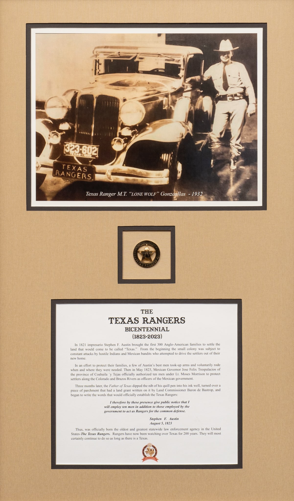 Texas Rangers Bicentennial Commemorative Piece (1 of 6)
