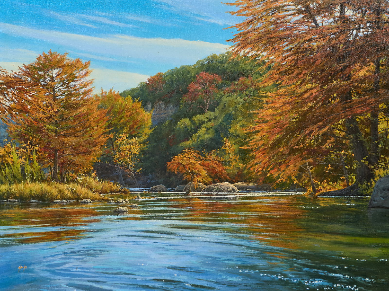 Greg Glowka, "On the Blanco": Greg Glowka (Texas, b. 1957), "On the Blanco", oil on canvas, signed lower leftsight: 30 x 40 in., frame: 33.5 x 43.5 in.Provenance: Property from a home in San Antonio, Texas