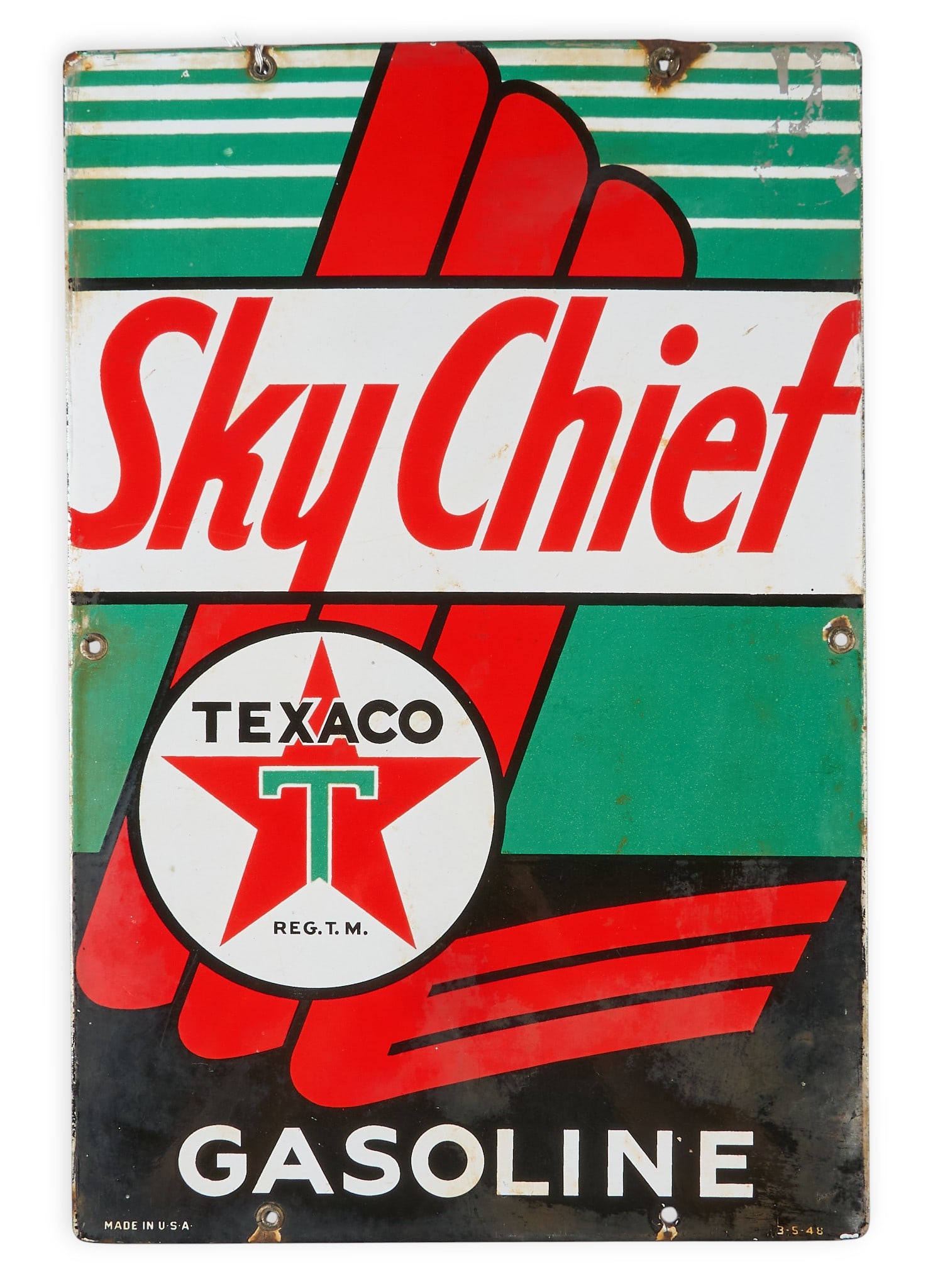 Vintage Texaco Sky Chief Petrox Porcelain Sign, 1948 (1 of 5)