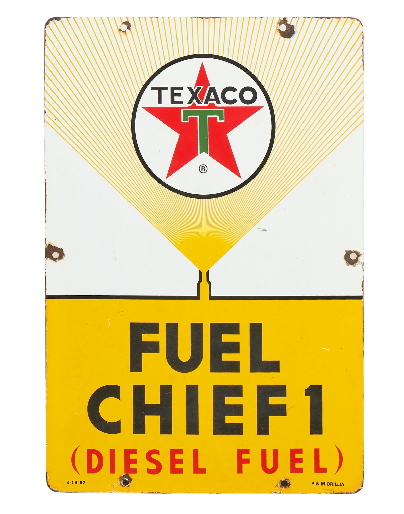 Vintage Texaco Fuel Chief 1 Diesel Pump Sign (1 of 3)