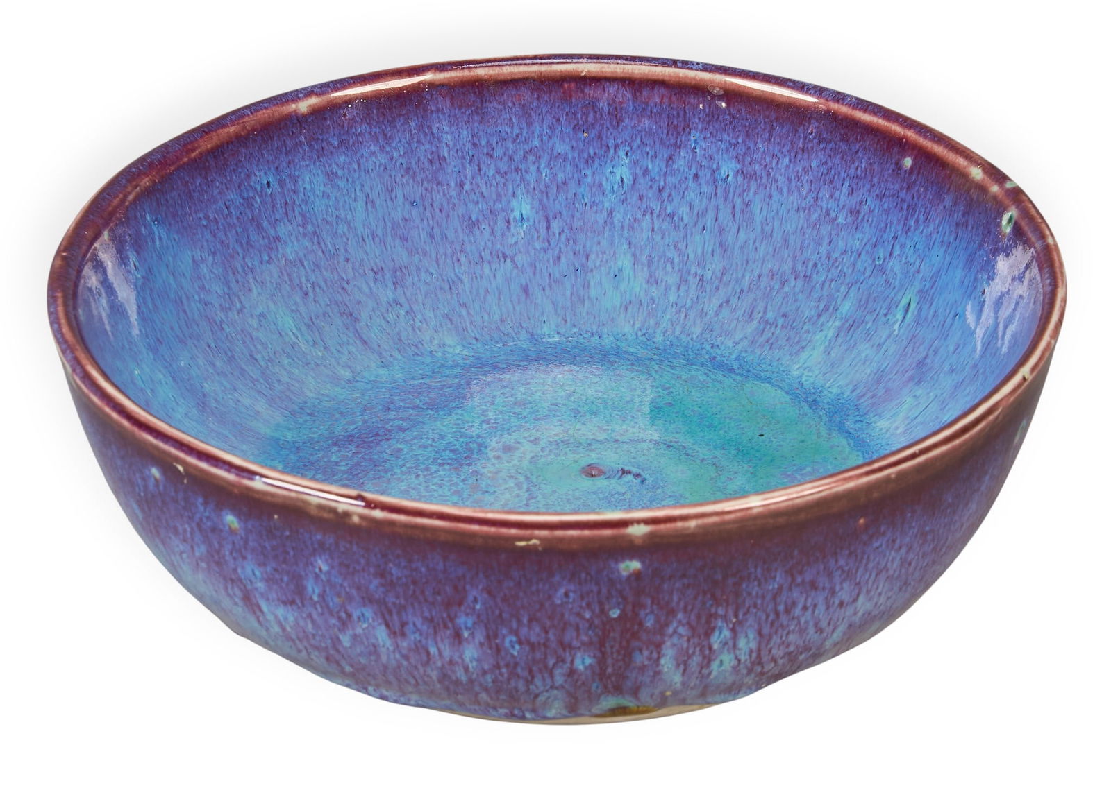 Harding Black, Blue & Purple Bowl, 1990: Harding Black (San Antonio, Texas, 1912-2004), blue and purple bowl, glazed ceramic, incised signature and date on the underside, 1990height 3 in. x 9 in. diameterProvenance: Property