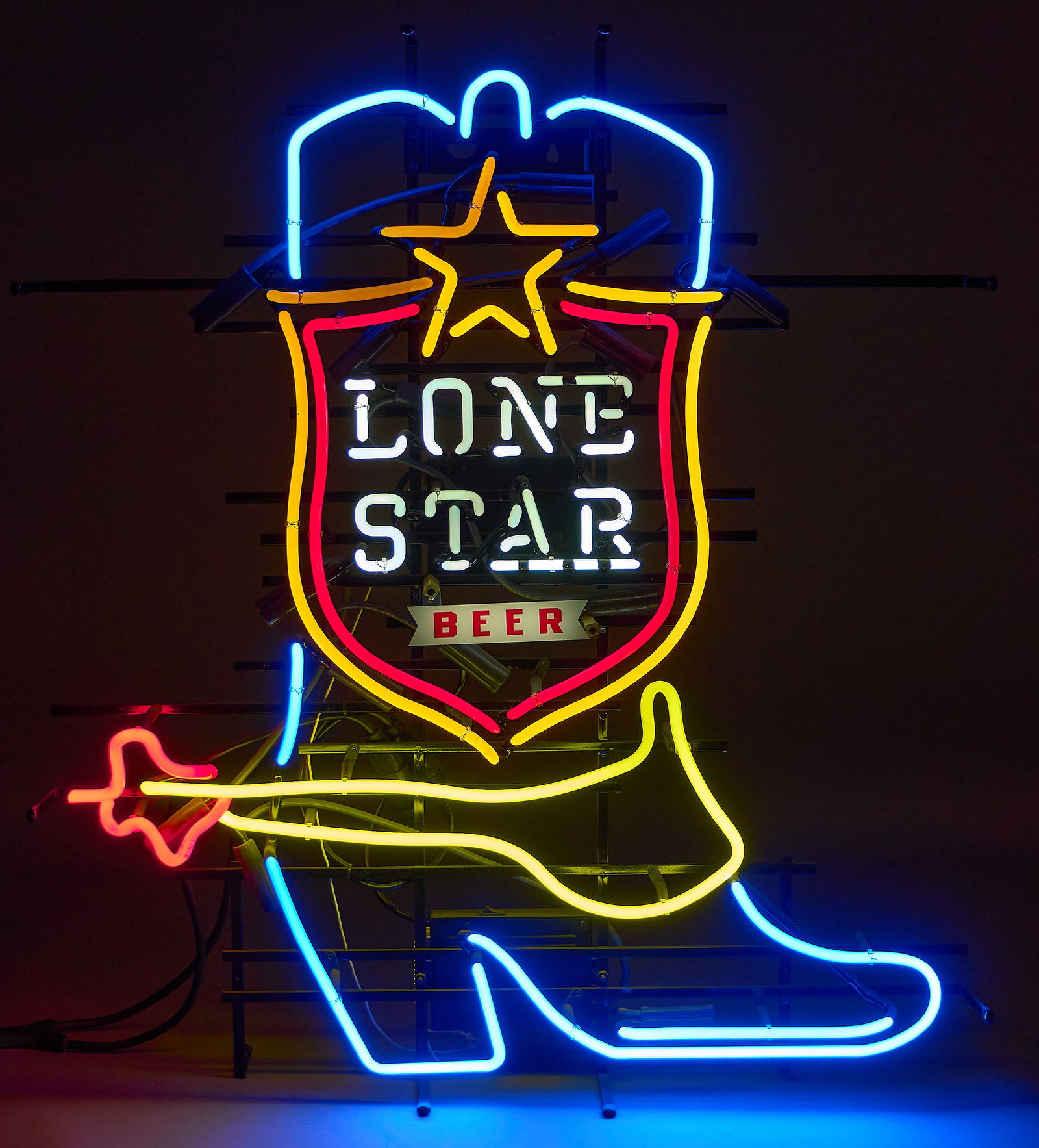 Vintage Lone Star Beer Boot Neon Sign, 2000s (1 of 6)