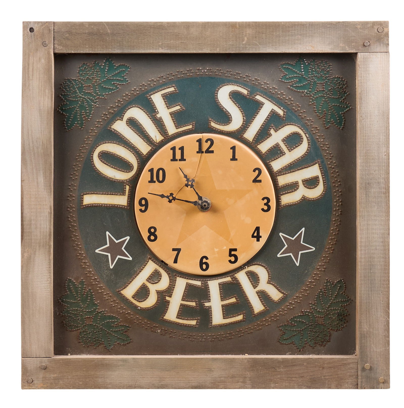 Lone Star Beer Punched Tin Clock, 1970s (1 of 3)