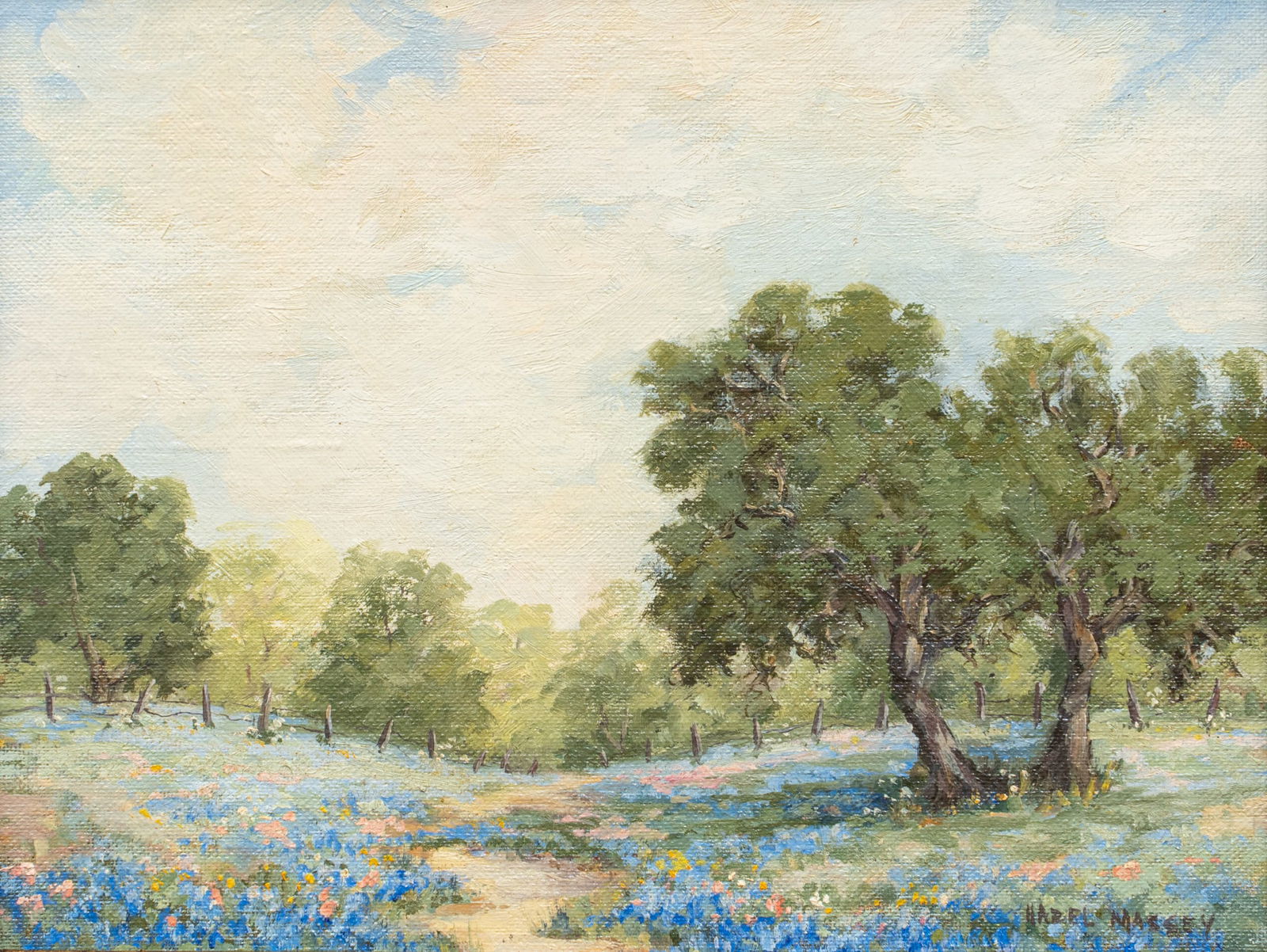 Hazel Massey, "Oaks and Bluebonnets", 1968 (1 of 4)