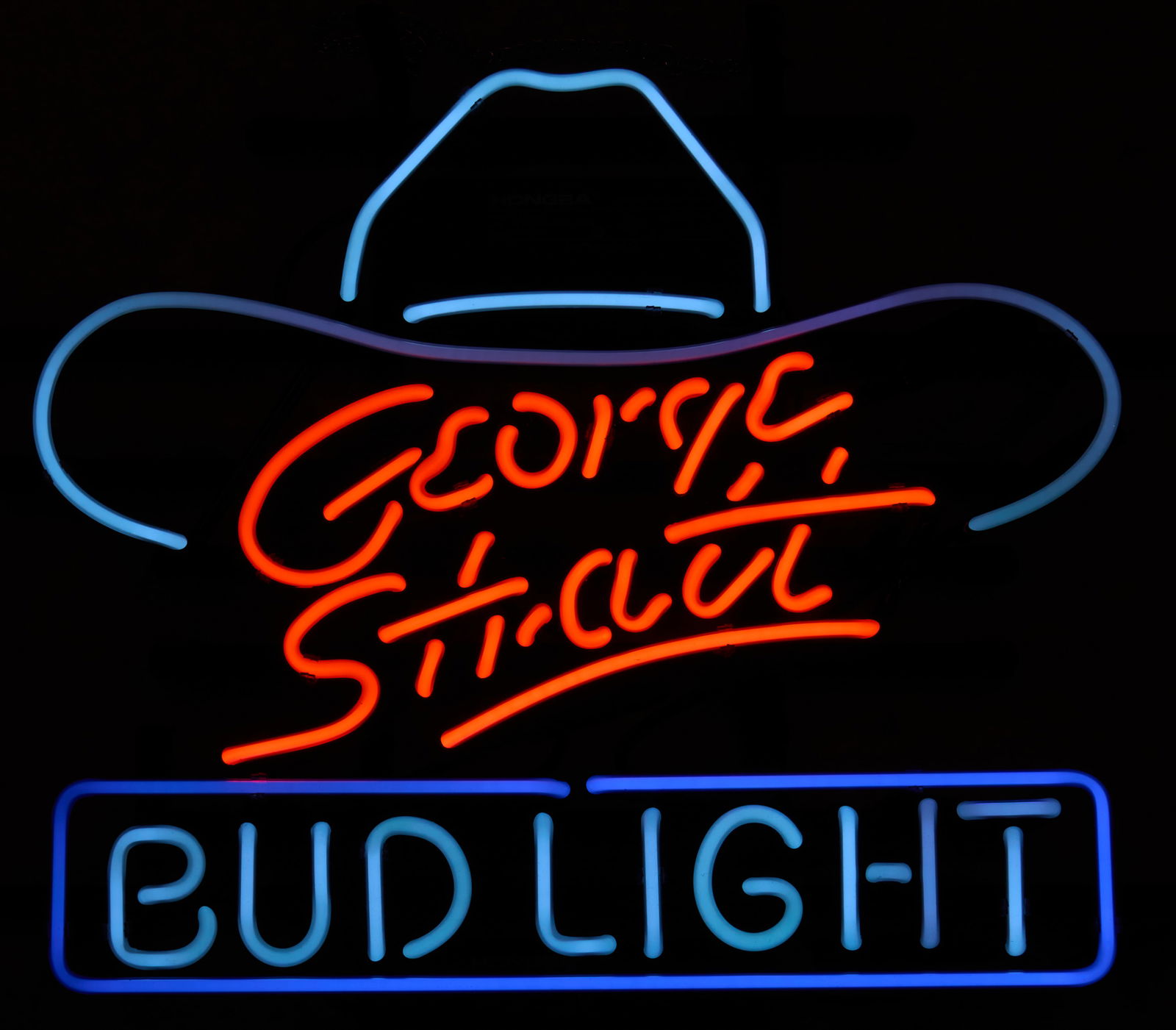 Bud Light Beer George Strait Neon Sign, 21st C. (1 of 3)