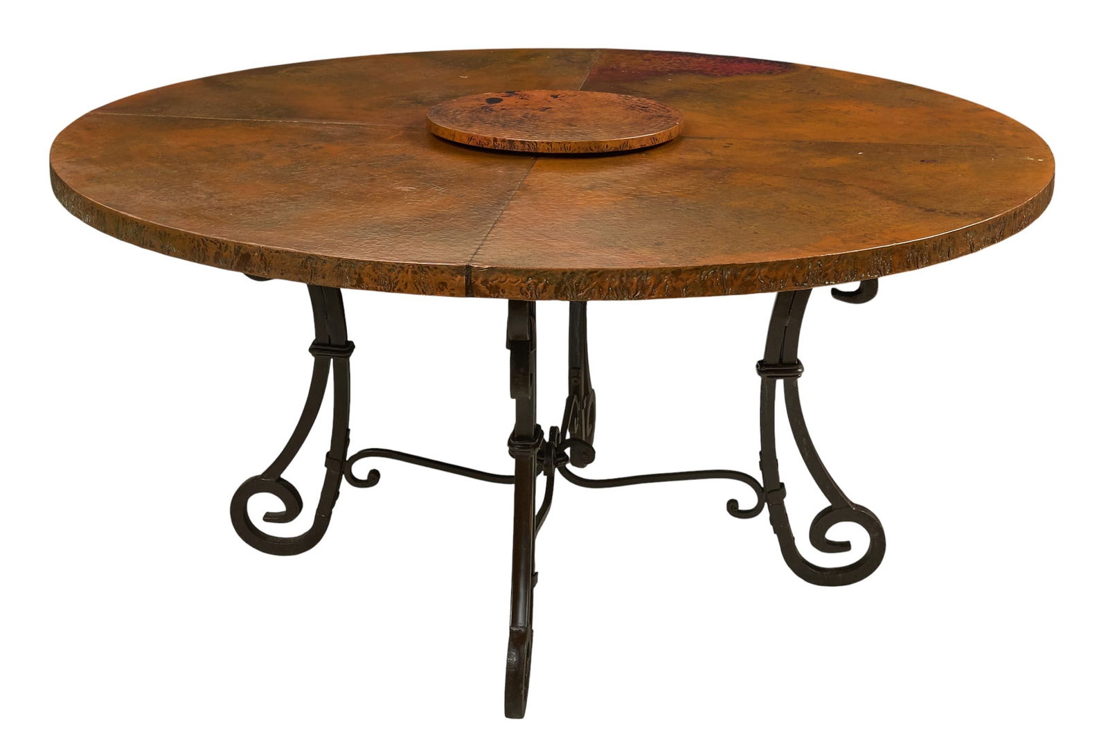 Copper Table with Lazy Susan (1 of 3)