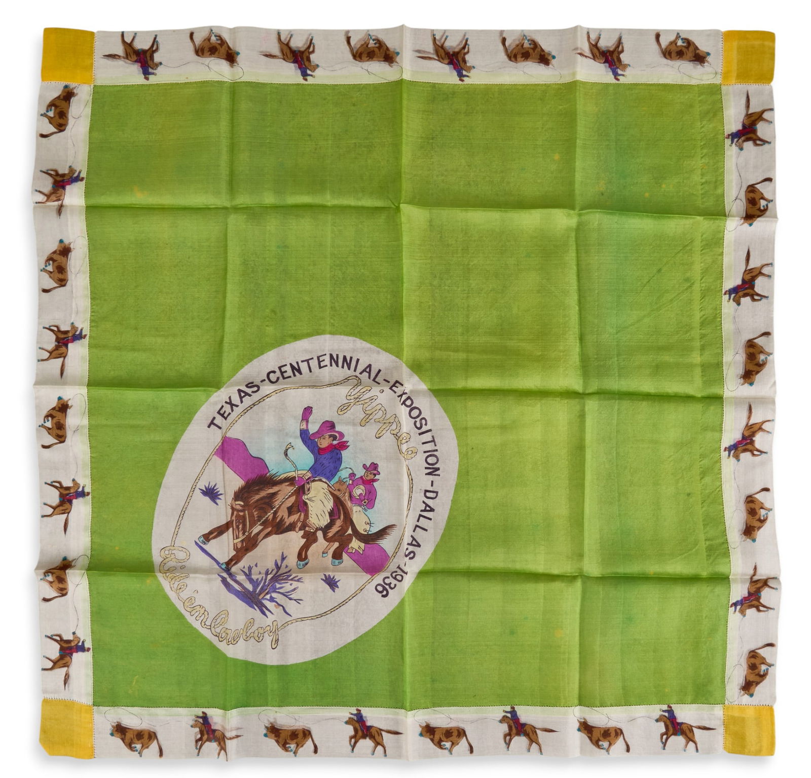 1936 Texas Centennial Scarf and Compact Set - 2