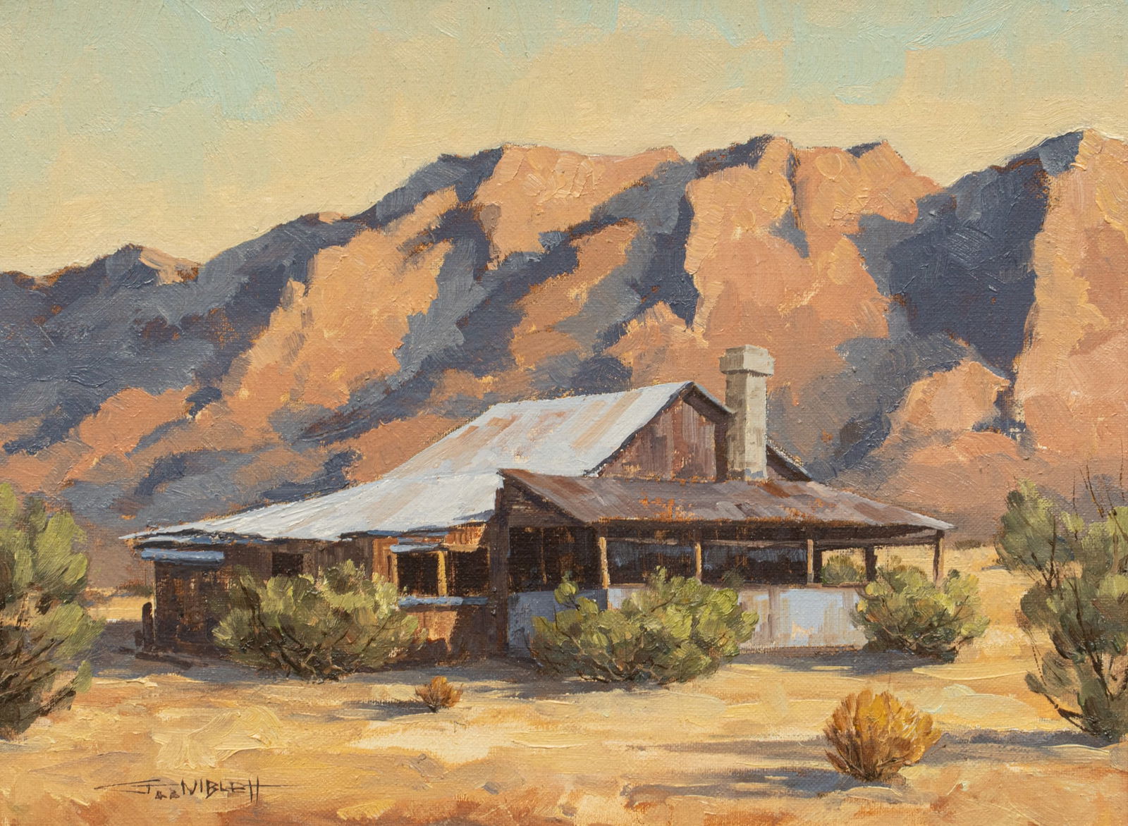 Gary Niblett, "Sunset": Gary Niblett (New Mexico / California, b. 1943), "Sunset", oil on canvas, signed lower leftsight: 9 x 12 in., frame: 17.5 x 20.5Provenance: Property from a home in Altus, Oklahoma