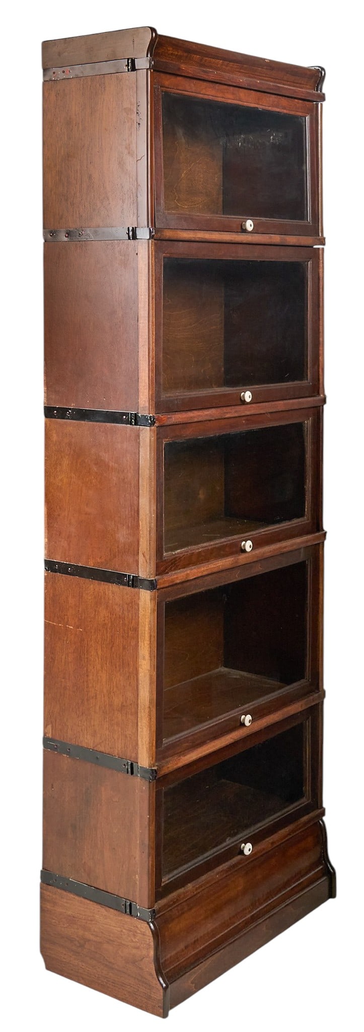 Vintage Stacking Bookcase: Vintage stacking bookcase with five tiers of storageheight 75 in. x width 25.5 in. x depth 12 in. Provenance: Property from a home in San Antonio, Texas 