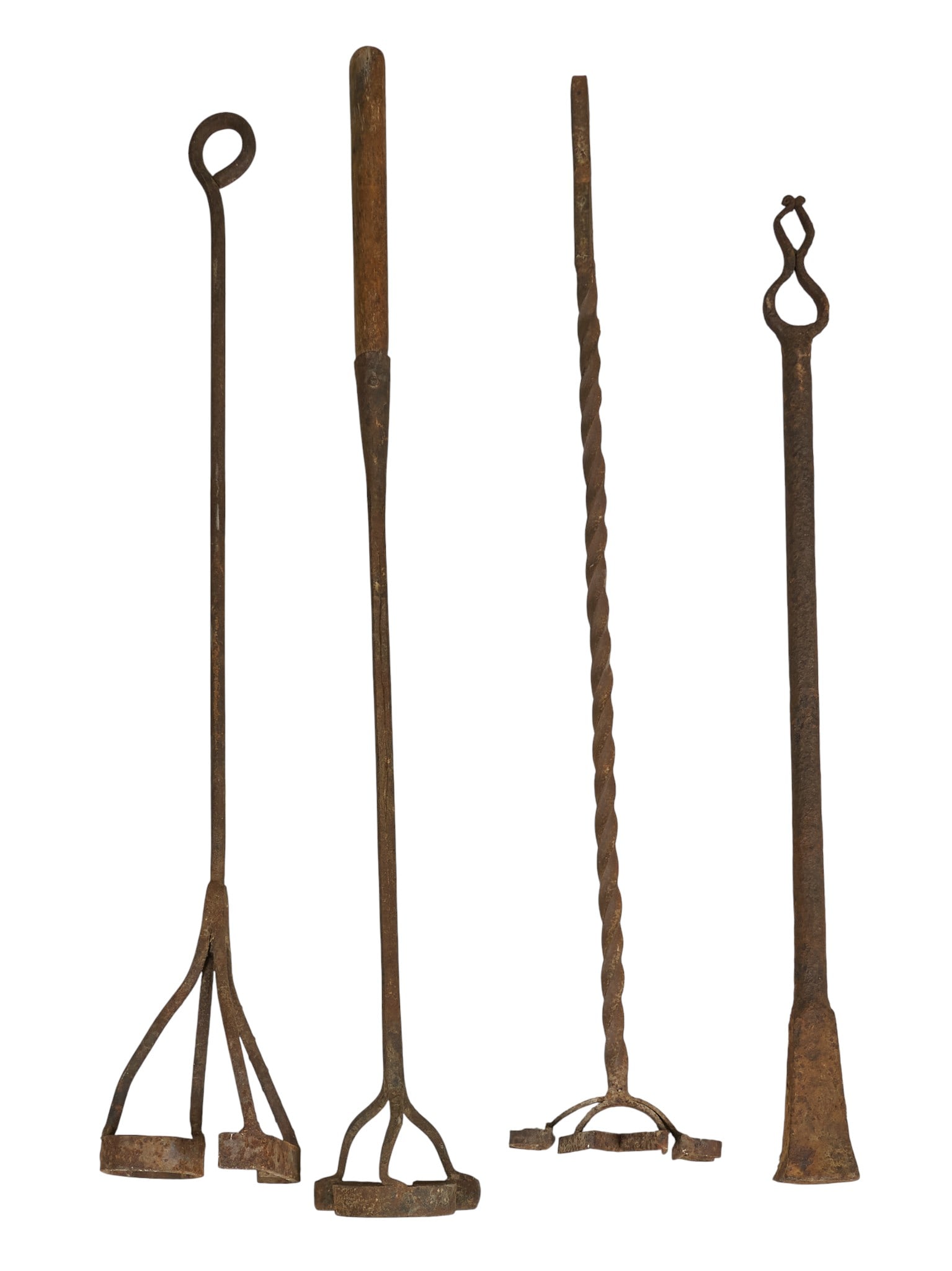 (4) Branding Irons: Four rustic branding irons length 34 in. x width 3 in. x depth 5 in. / largestProvenance: Property from a home in San Antonio, Texas 