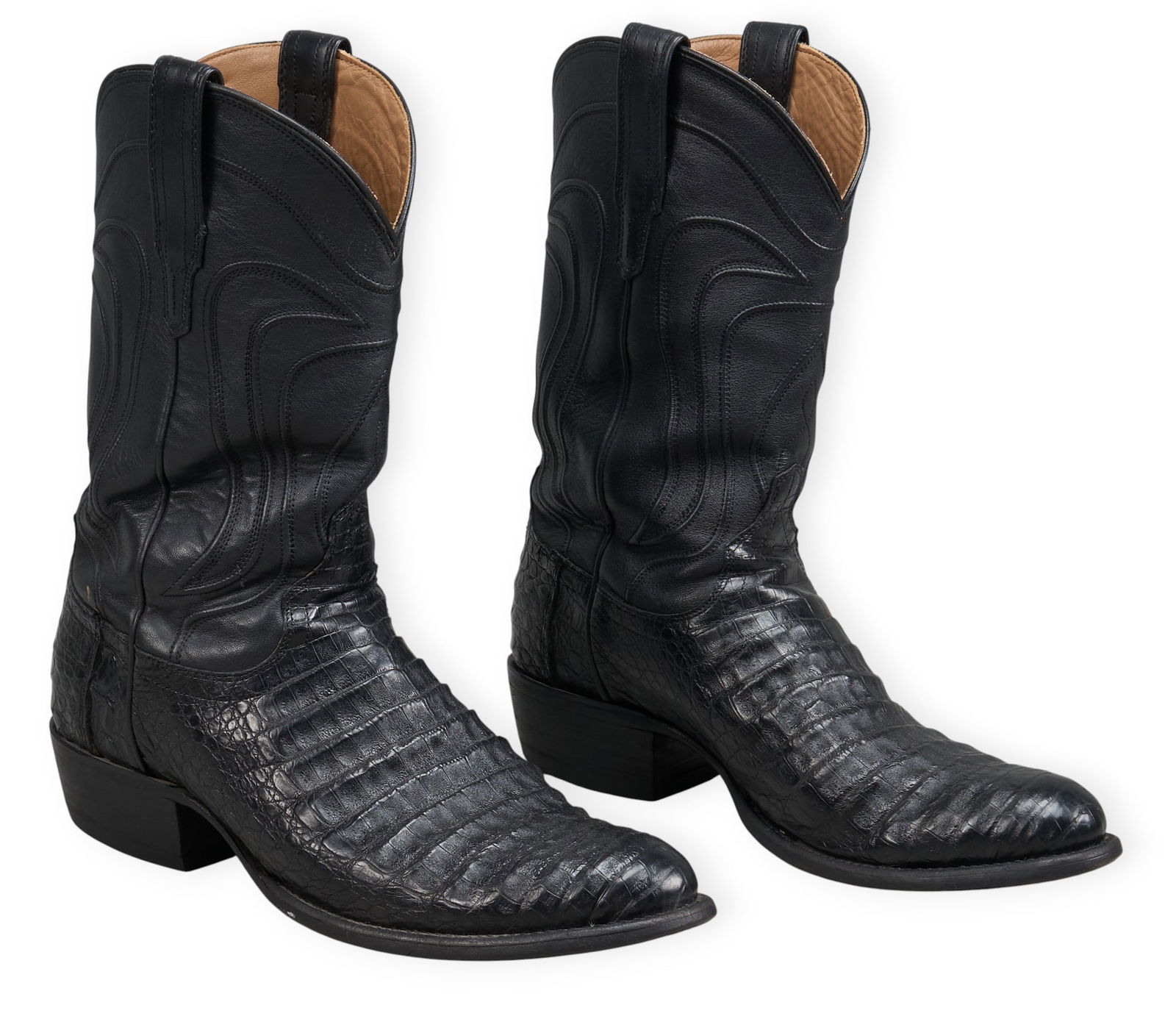 Tecovas Black Alligator Cowboy Boots, Size 12D (1 of 6)