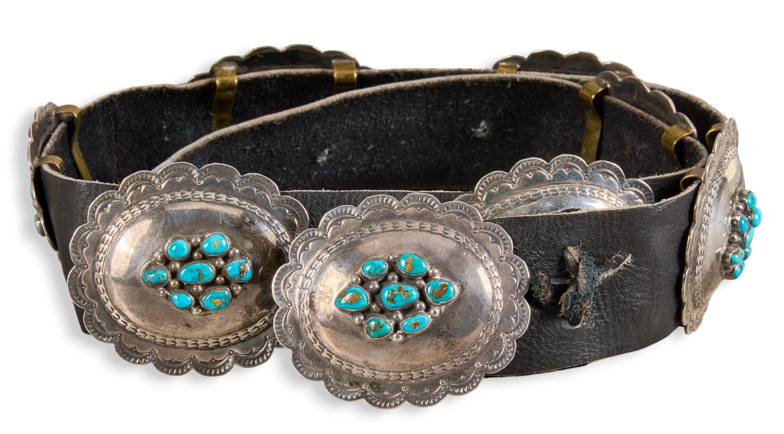 Navajo Sterling & Turquoise Concho Belt (1 of 6)