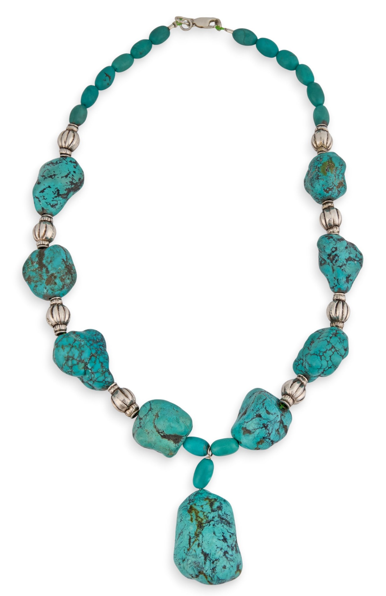Sterling & Turquoise Nugget Necklace (1 of 5)