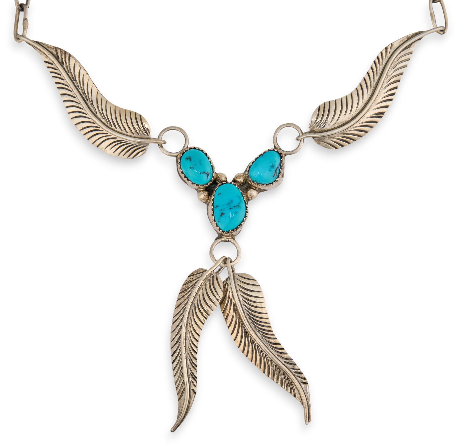 Sterling & Turquoise Feather Necklace (1 of 5)