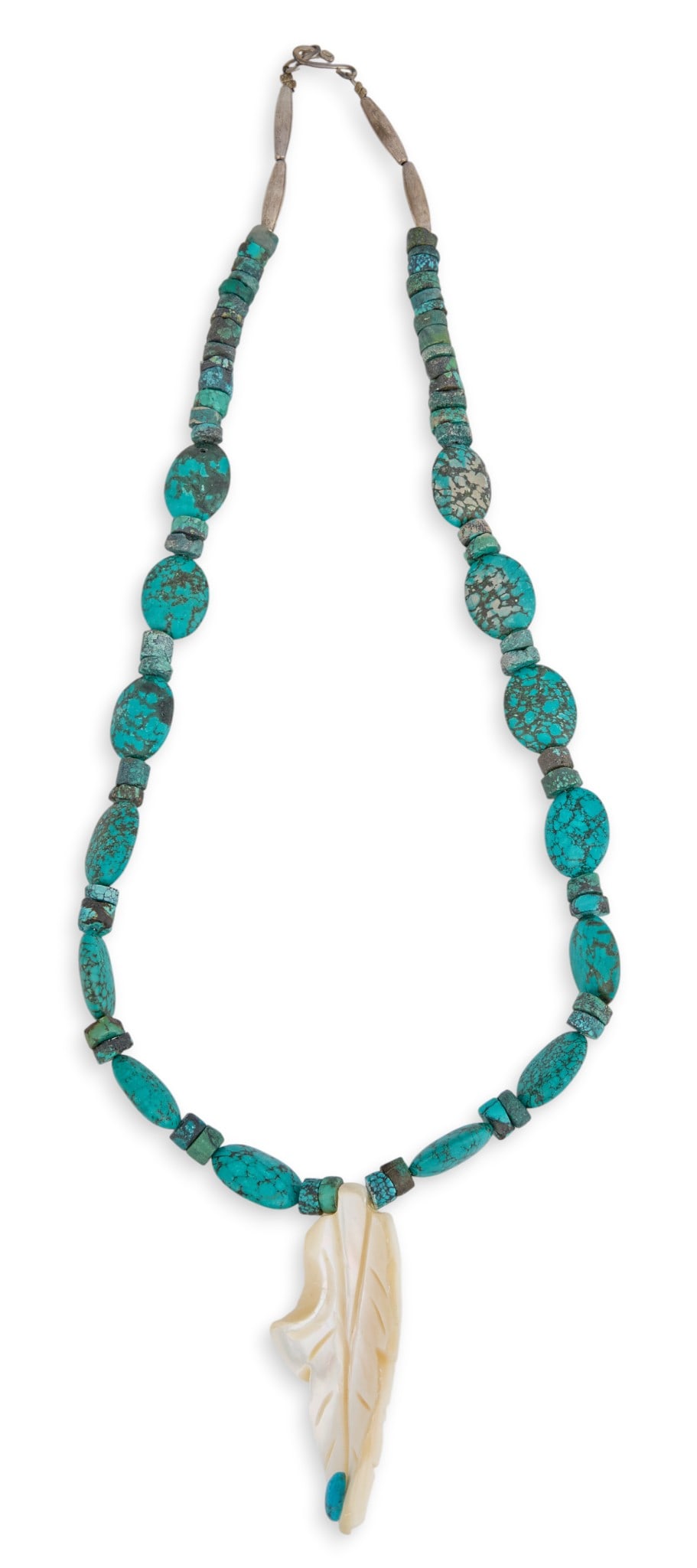 Turquoise Feather Pendant Necklace (1 of 6)