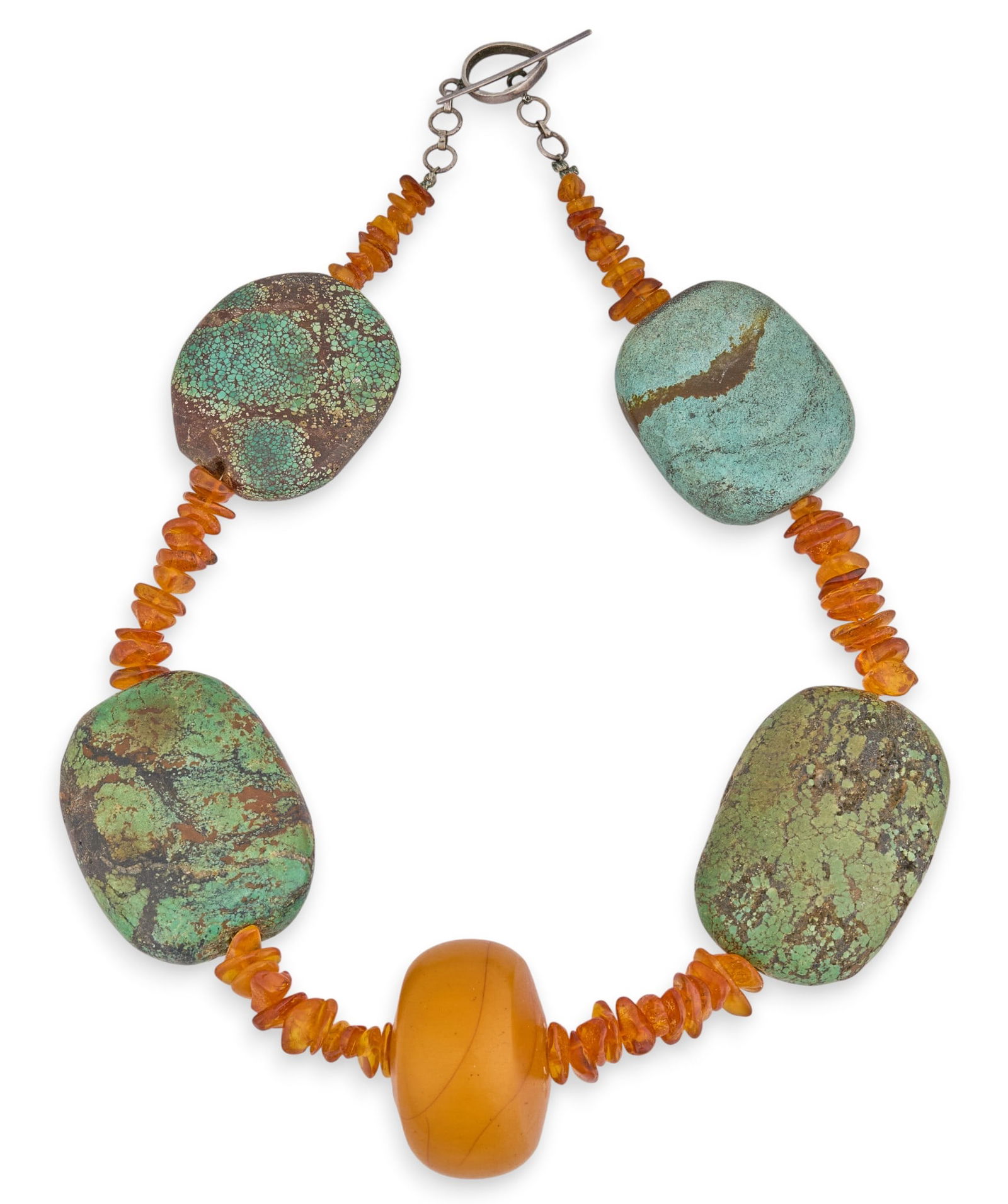 Turquoise & Amber Chunky Necklace (1 of 3)