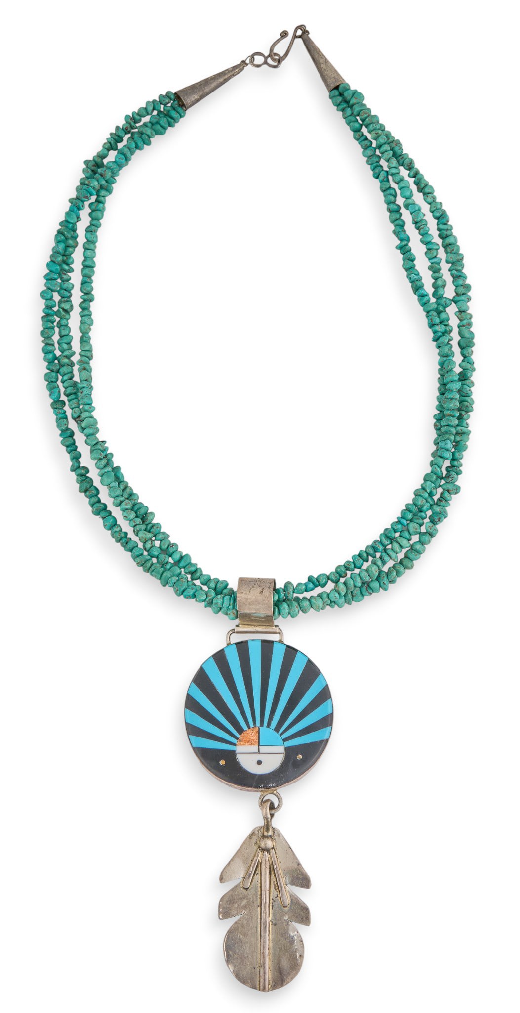 Beaded Turquoise Pendant Necklace (1 of 5)