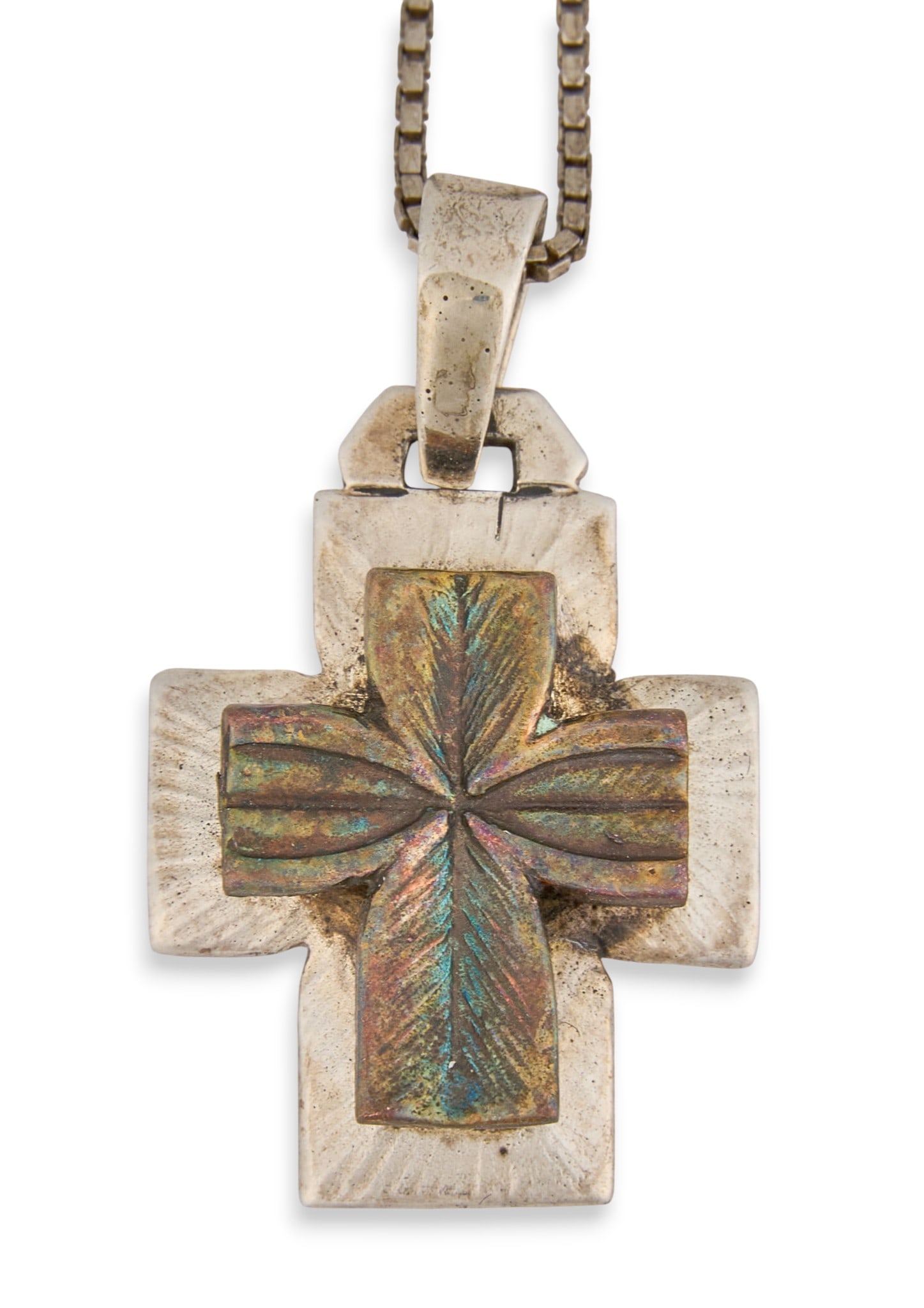 Sterling & Copper Cross Pendant Necklace (1 of 4)