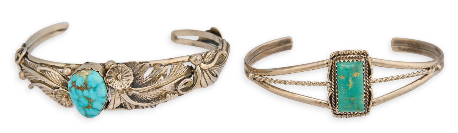 (2) Sterling & Turquoise Cuff Bracelets (1 of 5)