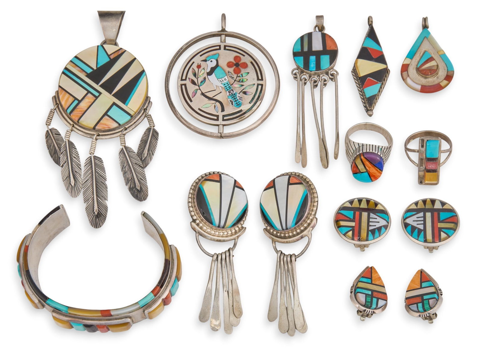 Collection of Zuni Inlaid Jewelry (1 of 17)