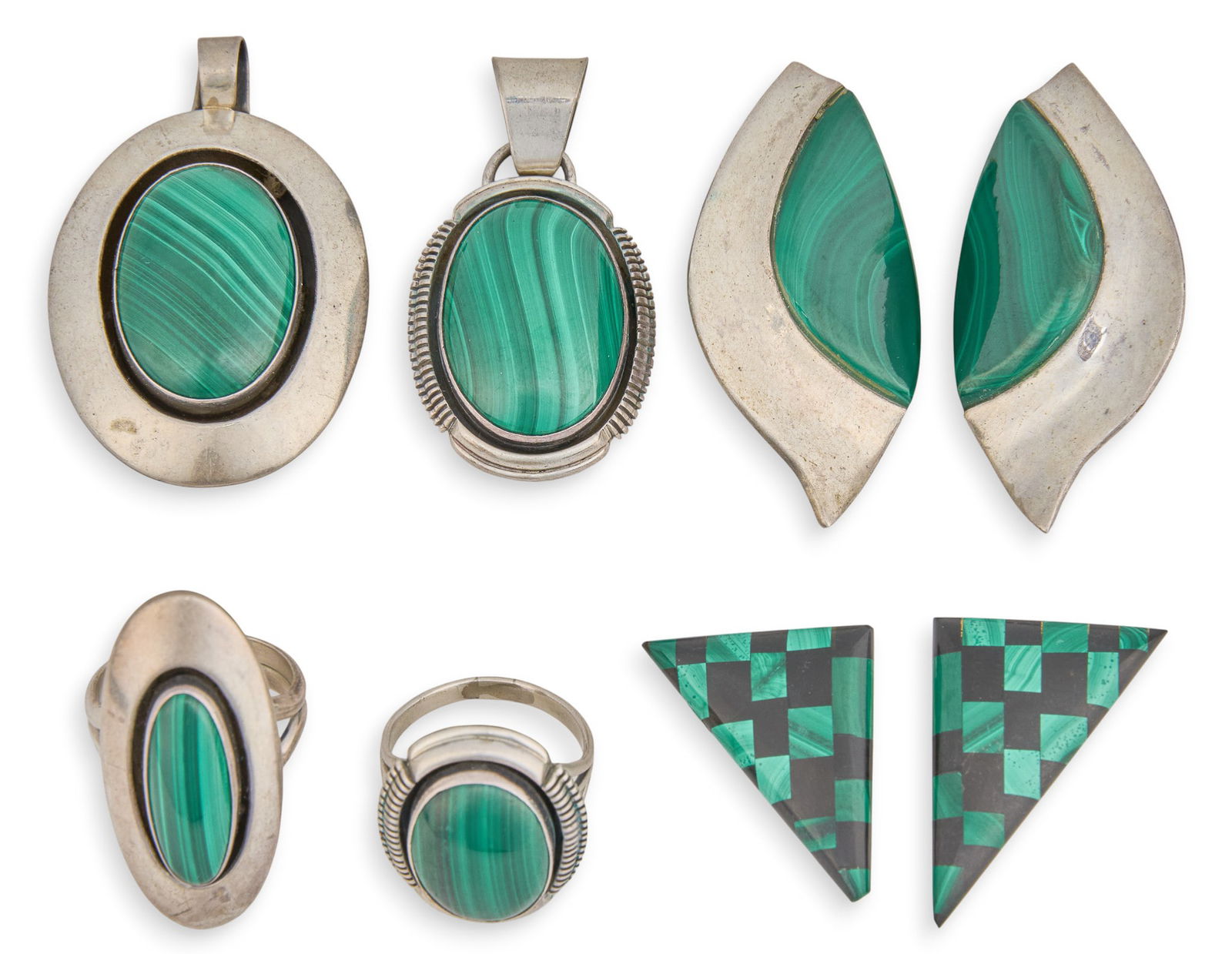 Sterling & Malachite Jewelry Suite (1 of 6)