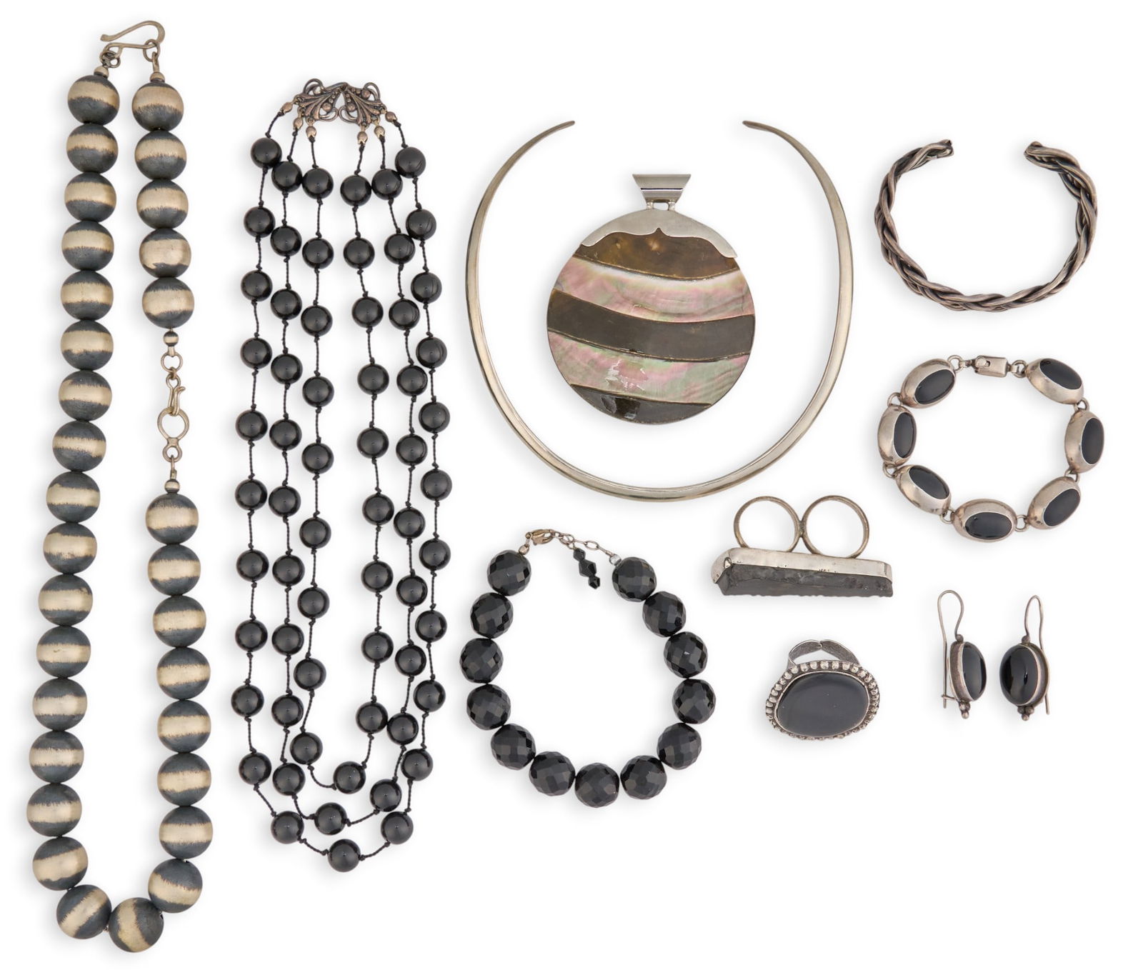 Collection of Sterling and Onyx Jewelry (1 of 13)