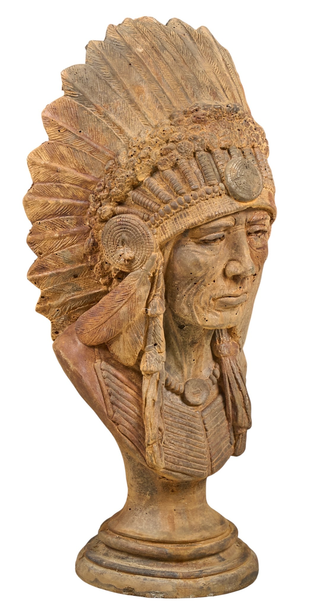 Native American Chief Metal Bust Sculpture (1 of 4)
