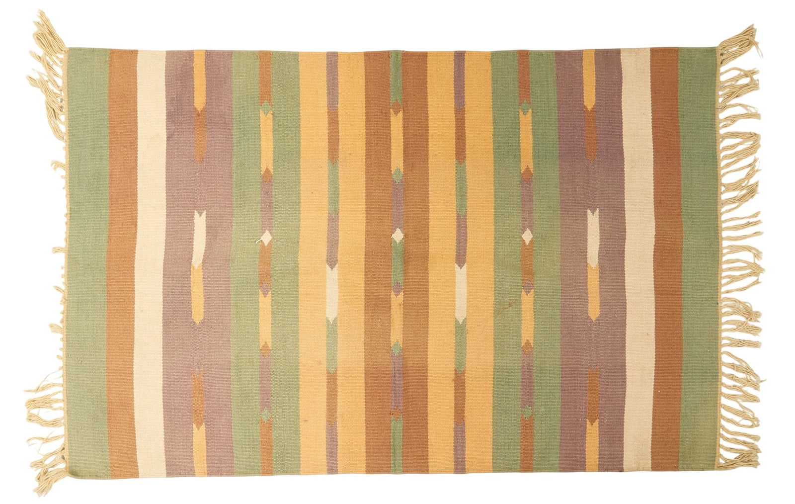 Navajo Rug, Southwestern Colors: Handwoven Navajo rug, Southwestern colorsheight: 4 ft 2 in. x width: 2 ft x 5 in.Provenance: Property from a Boerne, Texas antiques collector